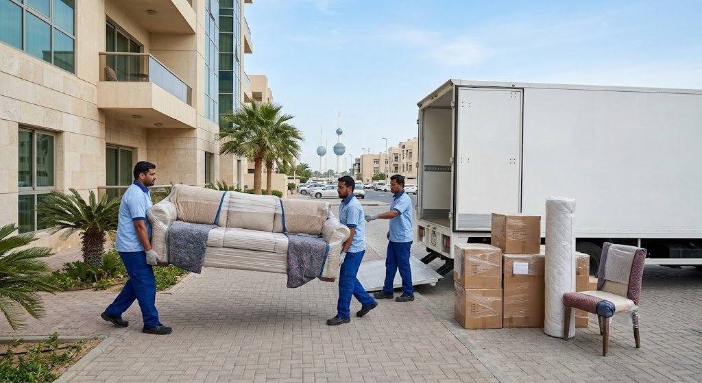 فريق عمل محترف يقوم بفك وتغليف ونقل الأثاث بعناية ضمن خدمات نقل عفش عنيزة القصيم لضمان حماية المنقولات وسلامتها.